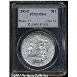 1892-O S$1 MS64 PCGS. Brilliant with nicely
