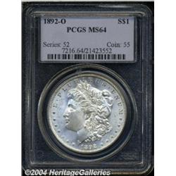 1892-O S$1 MS64 PCGS. Well struck with bright,
