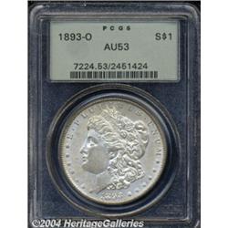 1893-O S$1 AU53 PCGS. Light, even friction is