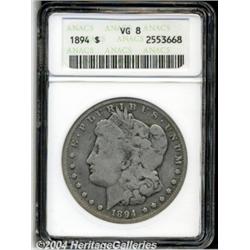1894 S$1 VG8 ANACS. A full-rimmed medium gray