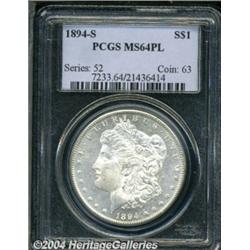 1894-S S$1 MS64 Prooflike PCGS. Well struck