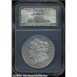 1895-S S$1 XF40 Details, Damaged, NCS. VAM-3.