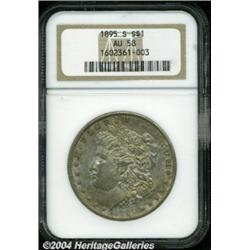 1895-S S$1 AU58 NGC. VAM-3. A Hot 50 Variety.