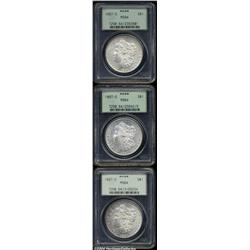 1897-S S$1 MS64 PCGS, three pieces, all
