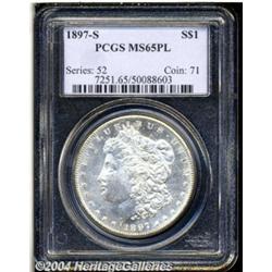 1897-S S$1 MS65 Prooflike PCGS. A sparkling,