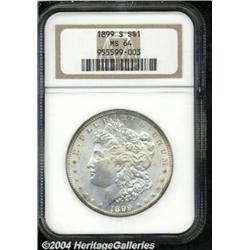 1899-S S$1 MS64 NGC. A thin veil of milky