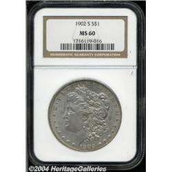 1902-S S$1 MS60 NGC. A reeding mark on the
