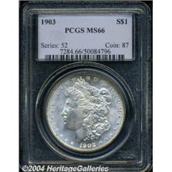 1903 S$1 MS66 PCGS. Boldly struck with satiny,