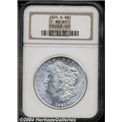1921-S S$1 MS65 NGC. Shimmering-white with