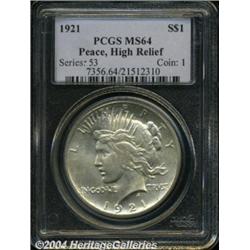 1921 S$1 MS64 PCGS. Light gold-gray toning