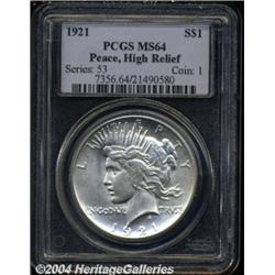 1921 S$1 MS64 PCGS. An attractive, untoned