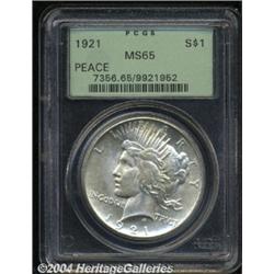 1921 S$1 MS65 PCGS. Hints of gold and gray