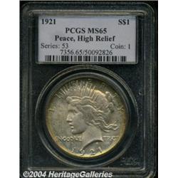 1921 S$1 MS65 PCGS. Well frosted with average