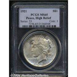 1921 S$1 MS65 PCGS. Lovely mauve and blue