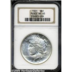 1921 S$1 MS65 NGC. Fully brilliant with a