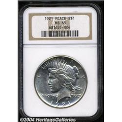 1921 S$1 MS65 NGC. Basically untoned with a