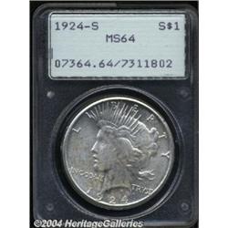 1924-S S$1 MS64 PCGS. Splashes of gold toning