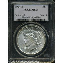 1924-S S$1 MS64 PCGS. Very well struck for