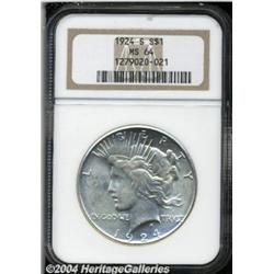 1924-S S$1 MS64 NGC. Well struck, for the