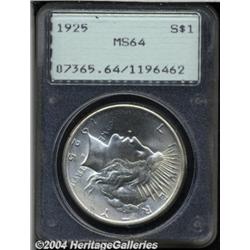 1925 S$1 MS64 PCGS. Satiny-white and very