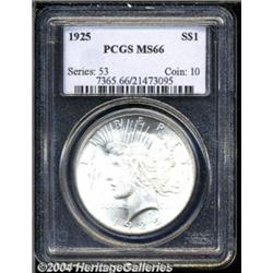 1925 S$1 MS66 PCGS. Satiny-white with a