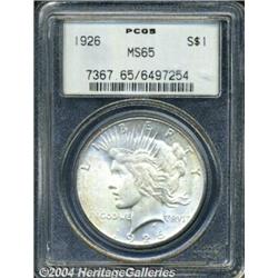 1926 S$1 MS65 PCGS. Creamy, relatively