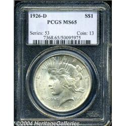 1926-D S$1 MS65 PCGS. A lustrous and suitably