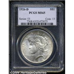 1926-D S$1 MS65 PCGS. This Gem is wonderfully