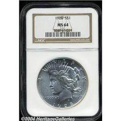 1928 S$1 MS64 NGC. Very well struck, for the