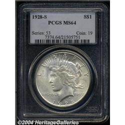 1928-S S$1 MS64 PCGS. VAM-4. A lustrous and