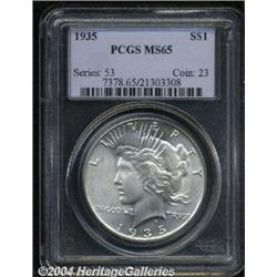 1935 S$1 MS65 PCGS. Light gray and gold