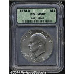 1973-D $1 MS67 ICG. This high-end Gem is fully