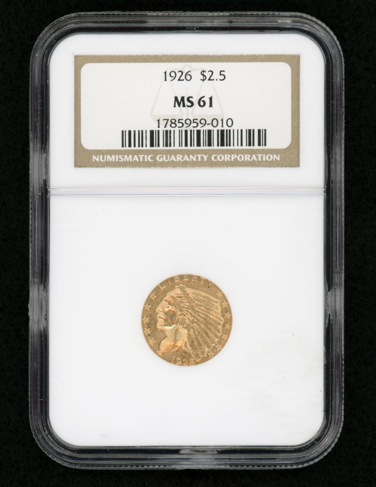 1926 250 Indian Quarter Eagle Gold Coin Ngc Ms 61
