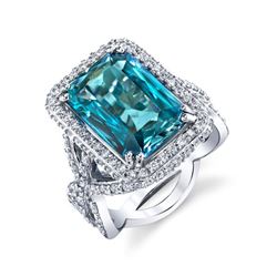 Natural Blue Zircon Ring