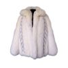 Image 1 : WHITE FOX JACKET WITH RACCOON INSERTS - MEDIUM