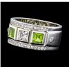 Image 1 : Crayola 0.90 ctw Peridot and White Sapphire Ring - .925 Silver