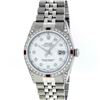 Image 4 : Rolex Mens Stainless Steel Diamond Lugs & Ruby Datejust Wristwatch