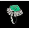 Image 4 : GIA Cert 9.65 ctw Emerald and Diamond Ring - 14KT White Gold