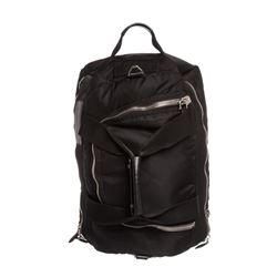 Givenchy Black Nylon Leather Trim Duffle Backpack