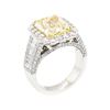 Image 4 : 5.02 ctw Center Fancy Yellow Diamond Ring - Platinum