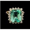 Image 2 : 5.48 ctw Emerald and Diamond Ring - 14KT Yellow Gold