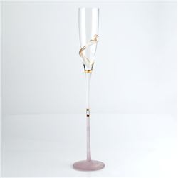 Hand Blown Glass Champagne Flute by Tamaian, Ion