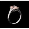 Image 4 : 2.09 ctw Morganite and Diamond Ring - 14KT White Gold