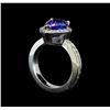 Image 4 : 2.90 ctw Tanzanite and Diamond Ring - 14KT White Gold