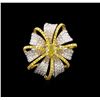 Image 2 : 3.20 ctw Fancy Yellow Diamond Ring - 18KT Two-Tone Gold