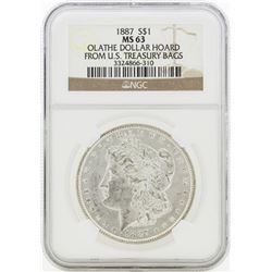 1887 MS63 NGC Morgan Silver Dollar
