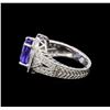 Image 3 : 14KT White Gold 3.72 ctw Tanzanite and Diamond Ring