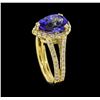 Image 4 : 2.05 ctw Tanzanite and Diamond Ring - 14KT Yellow Gold