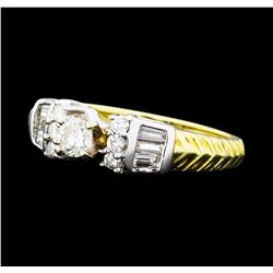 0.64 ctw Diamond Ring - 14KT Yellow And White Gold