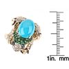 Image 4 : 2.82 ctw Turquoise, Tsavorite and Diamond Ring - 14KT Yellow Ring